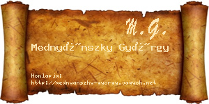 Mednyánszky György névjegykártya