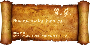 Mednyánszky György névjegykártya